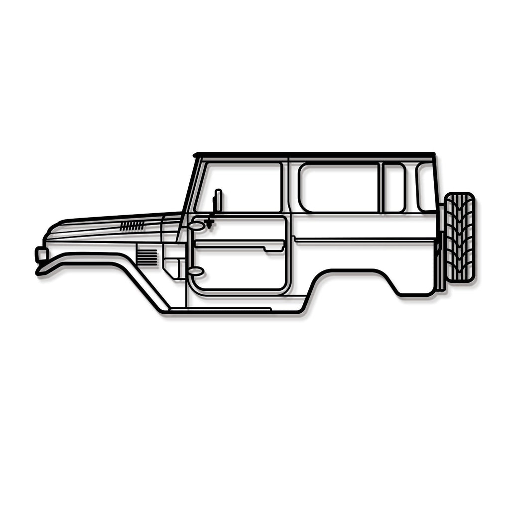 Minimalist 1979 FJ40 Toyota metal wall art – ready‑to‑hang off‑road icon