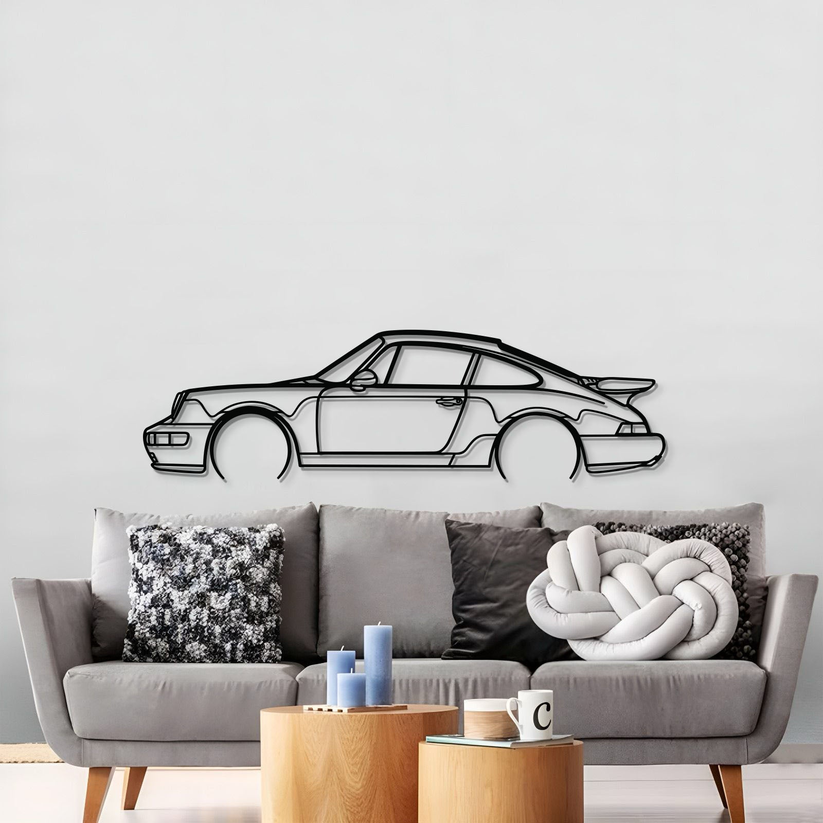 Gift automotive legend with the Porsche 964 Turbo detailed in minimalist steel art