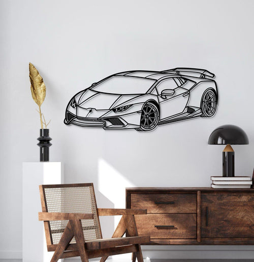 Laser-cut 2005 Lamborghini Huracán perspective metal car wall art for modern garage