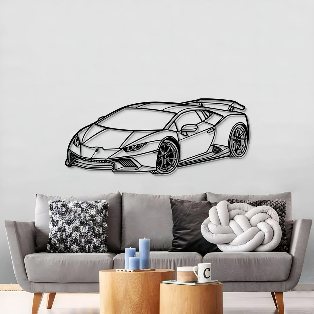 Lamborghini Huracán 2005 perspective silhouette metal wall hanging for enthusiasts