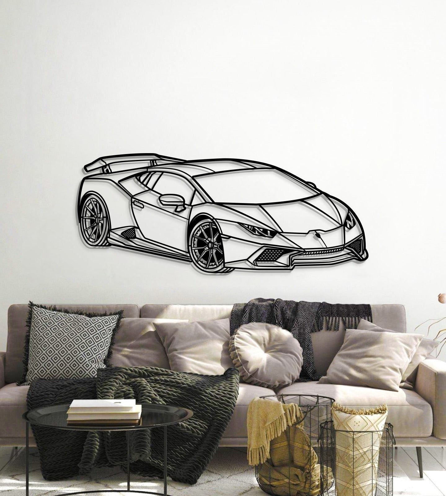 2005 Lamborghini Huracán perspective view metal wall art – premium car silhouette décor