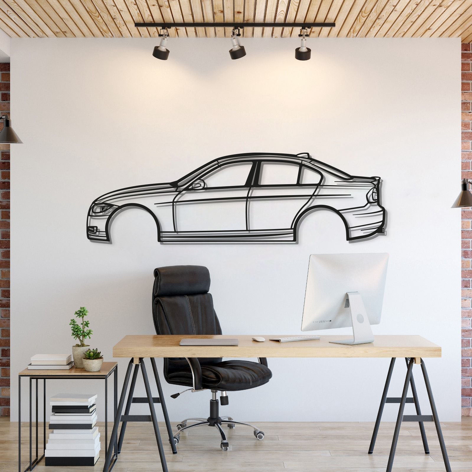 2008 BMW 3 Series E90 Sedan Laser-Cut Metal Wall Art Silhouette