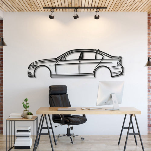 2008 BMW 3 Series E90 Sedan Laser-Cut Metal Wall Art Silhouette