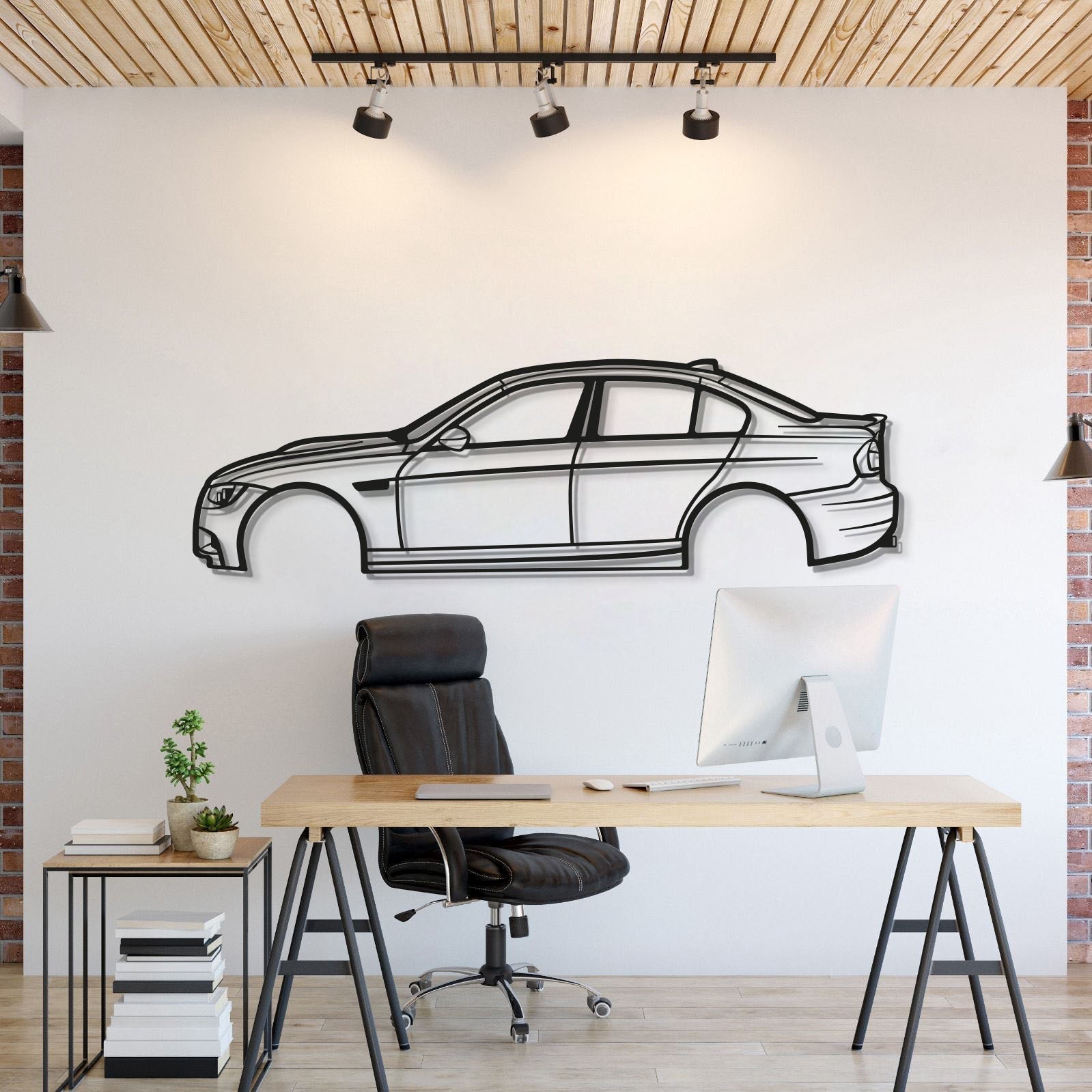2008 BMW E90 M3 Laser-Cut Metal Wall Art Silhouette Design