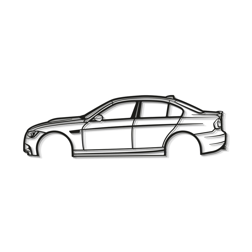 2008 M3 E90 Minimalist Metal Wall Art for Garages