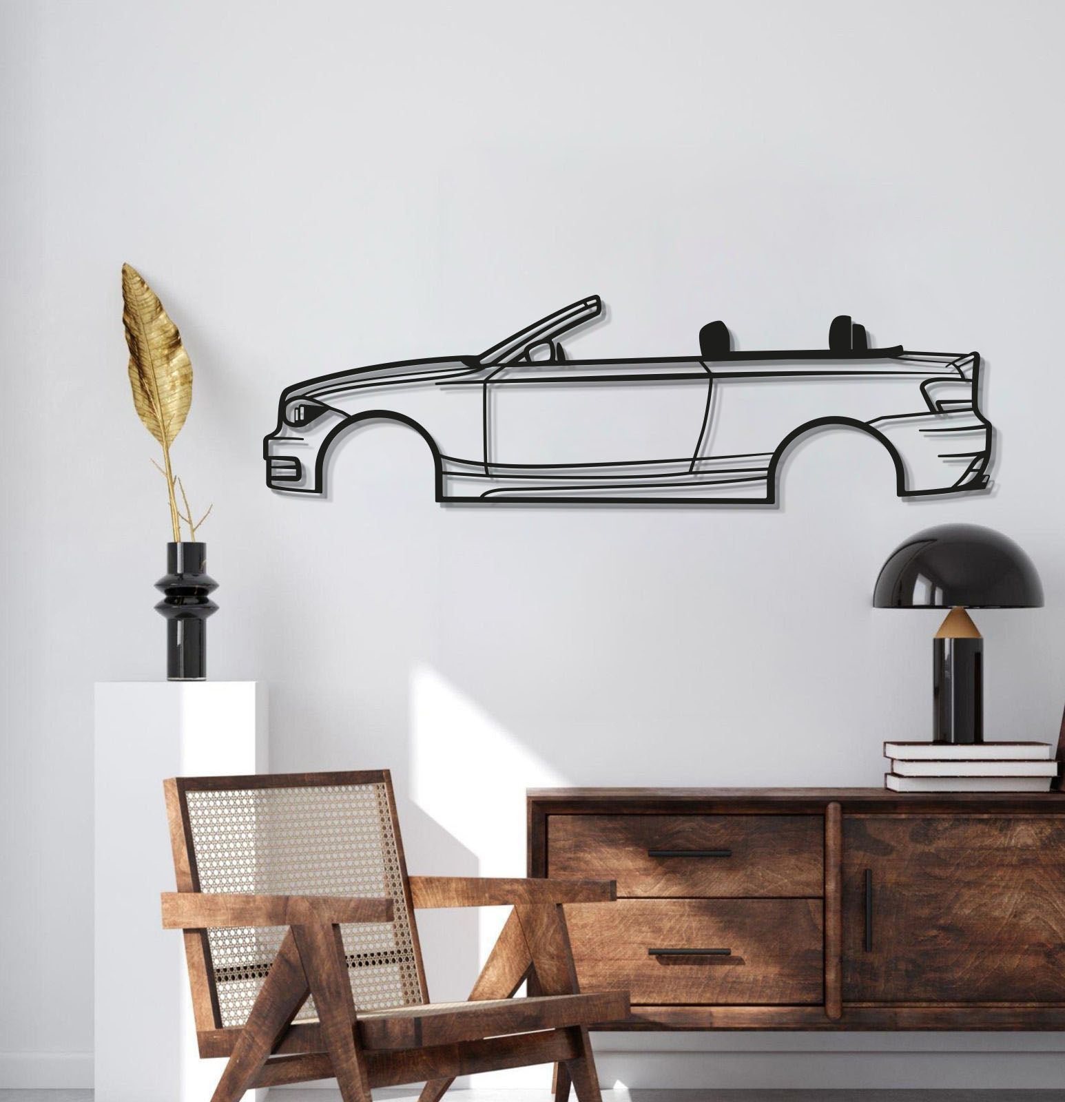 BMW E88 Convertible (2009) Laser-Cut Metal Wall Sculpture