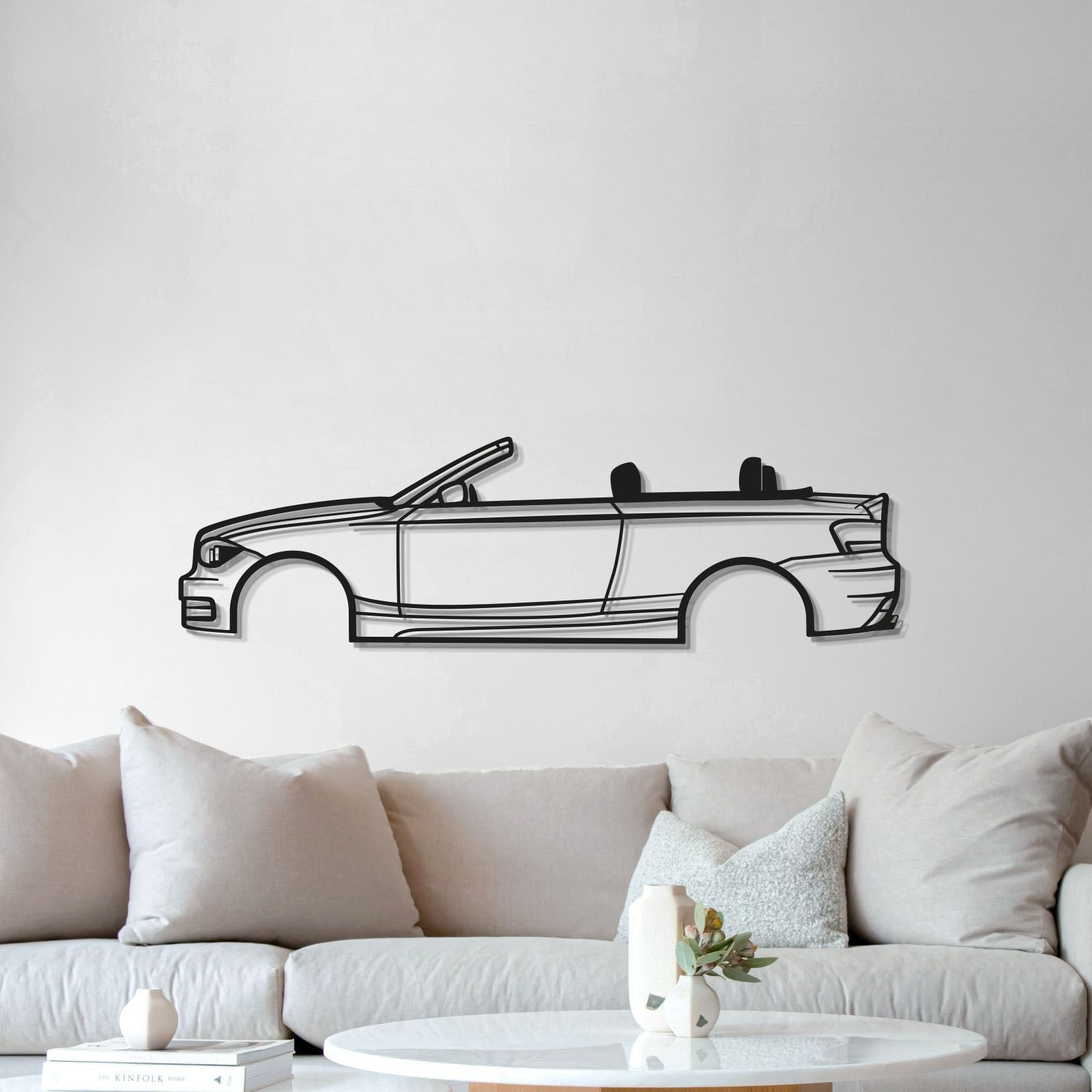 2009 E88 Convertible Side Profile Metal Wall Art For Fans