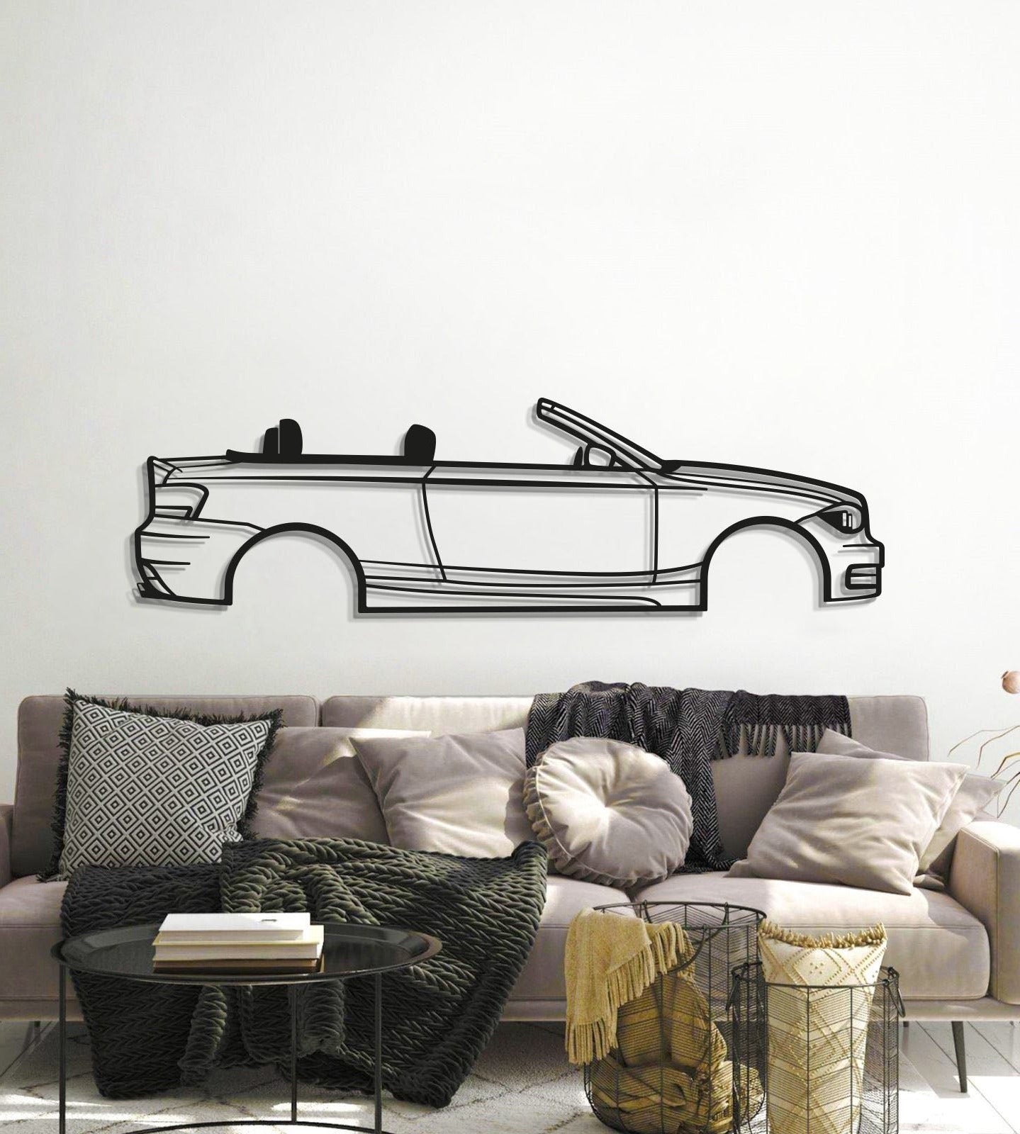 BMW E88 Convertible Laser-Cut Steel Wall Art Ready To Hang