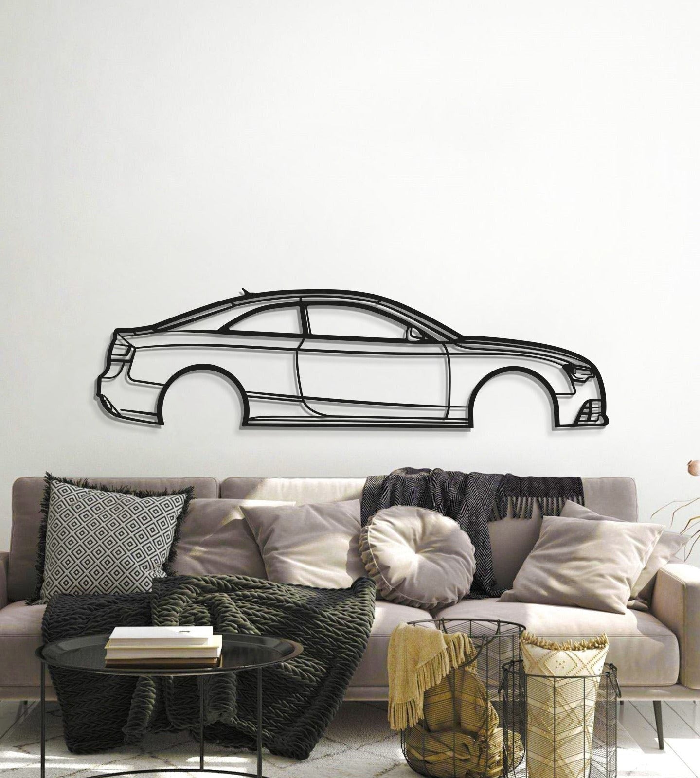 Matte finish wall art showcasing Audi RS5 Coupe 2014 transforming hallway ambiance