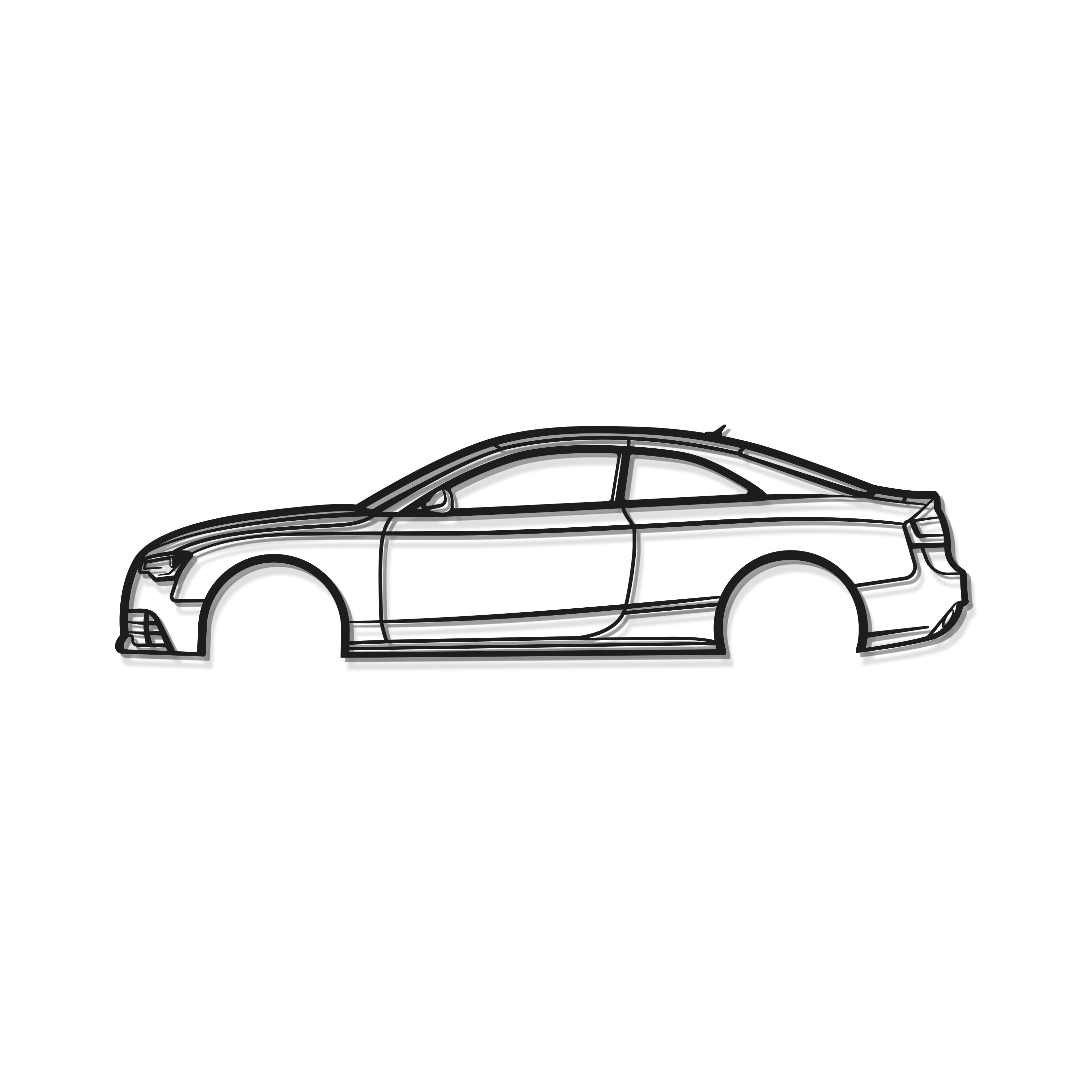 Sleek décor featuring Audi RS5 Coupe 2014 metal wall art adding motorsport flair