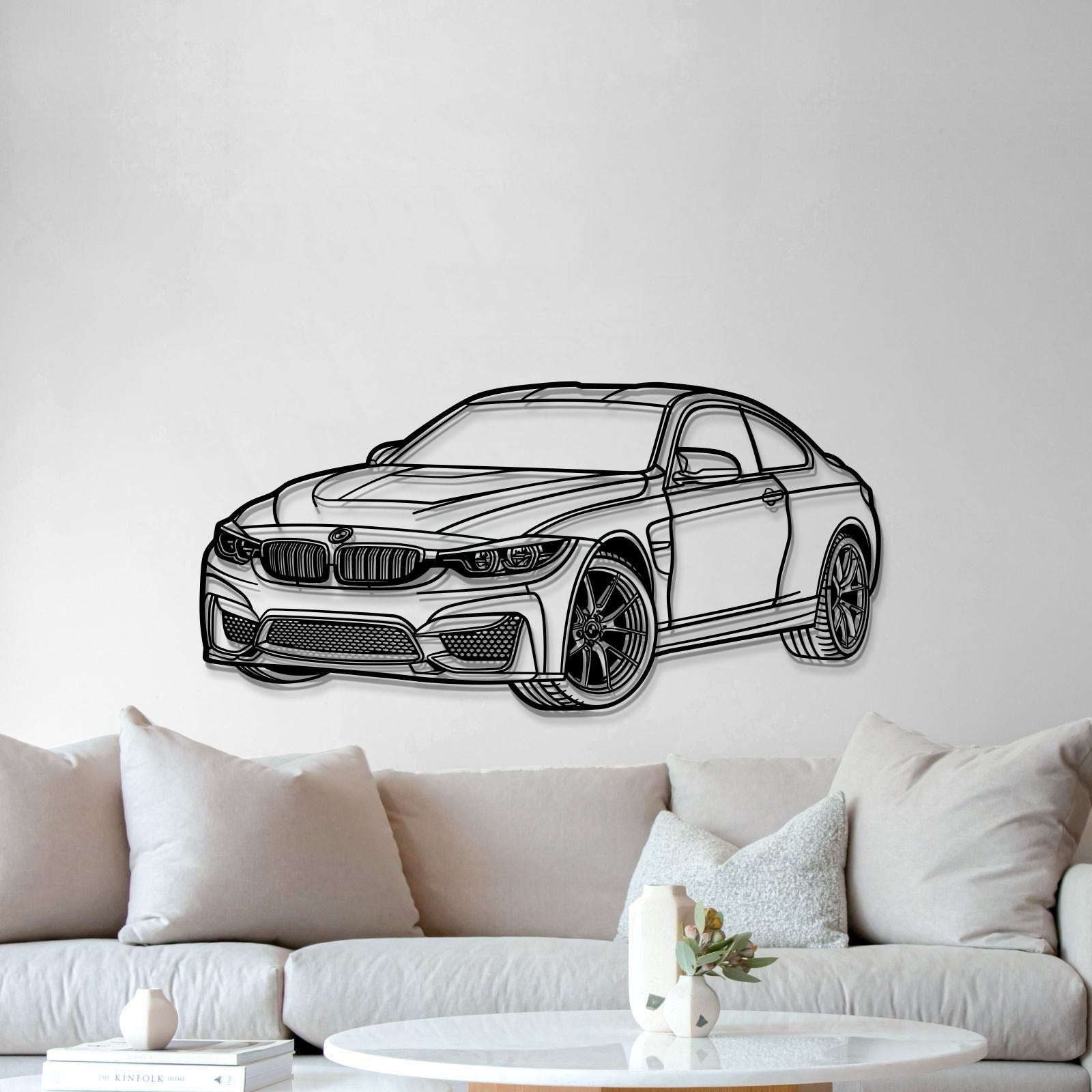 2 mm steel 2014 BMW F82 M4 perspective wall art with 3D elevation – elegant automotive décor