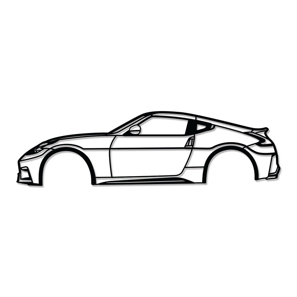 Sleek décor featuring Nissan 370Z 2015 metal wall art adding motorsport flair