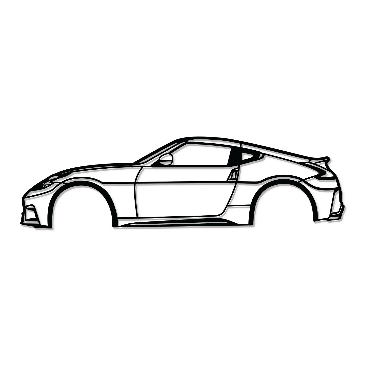 Sleek décor featuring Nissan 370Z 2015 metal wall art adding motorsport flair