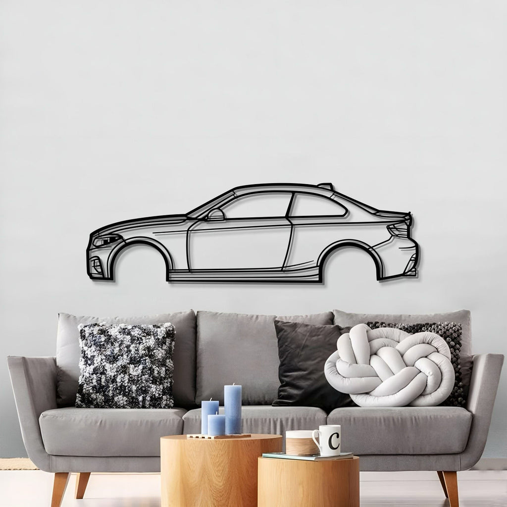 2018 BMW 2 Series M240i Side Profile Metal Wall Art Decor