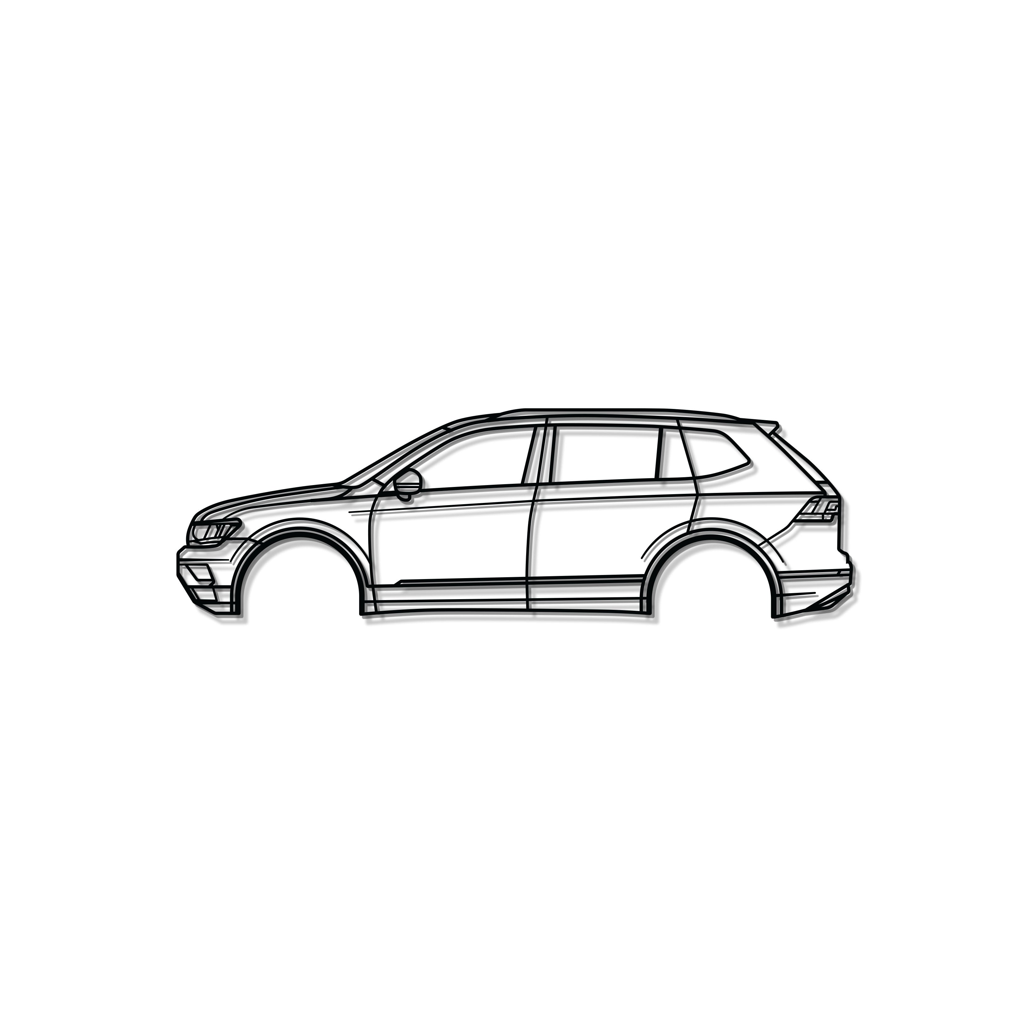 Industrial Style 2018 Volkswagen Tiguan 2nd Gen AD BW Metal Wall Decor Minimalist Silhouette