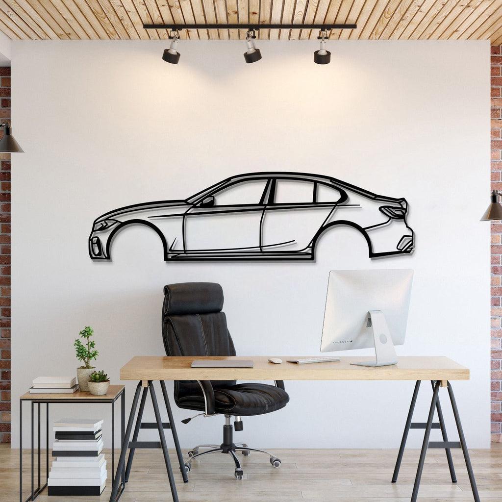 2020 BMW M340i Tablou Contur Metalic minimalist sedan silhouette decor