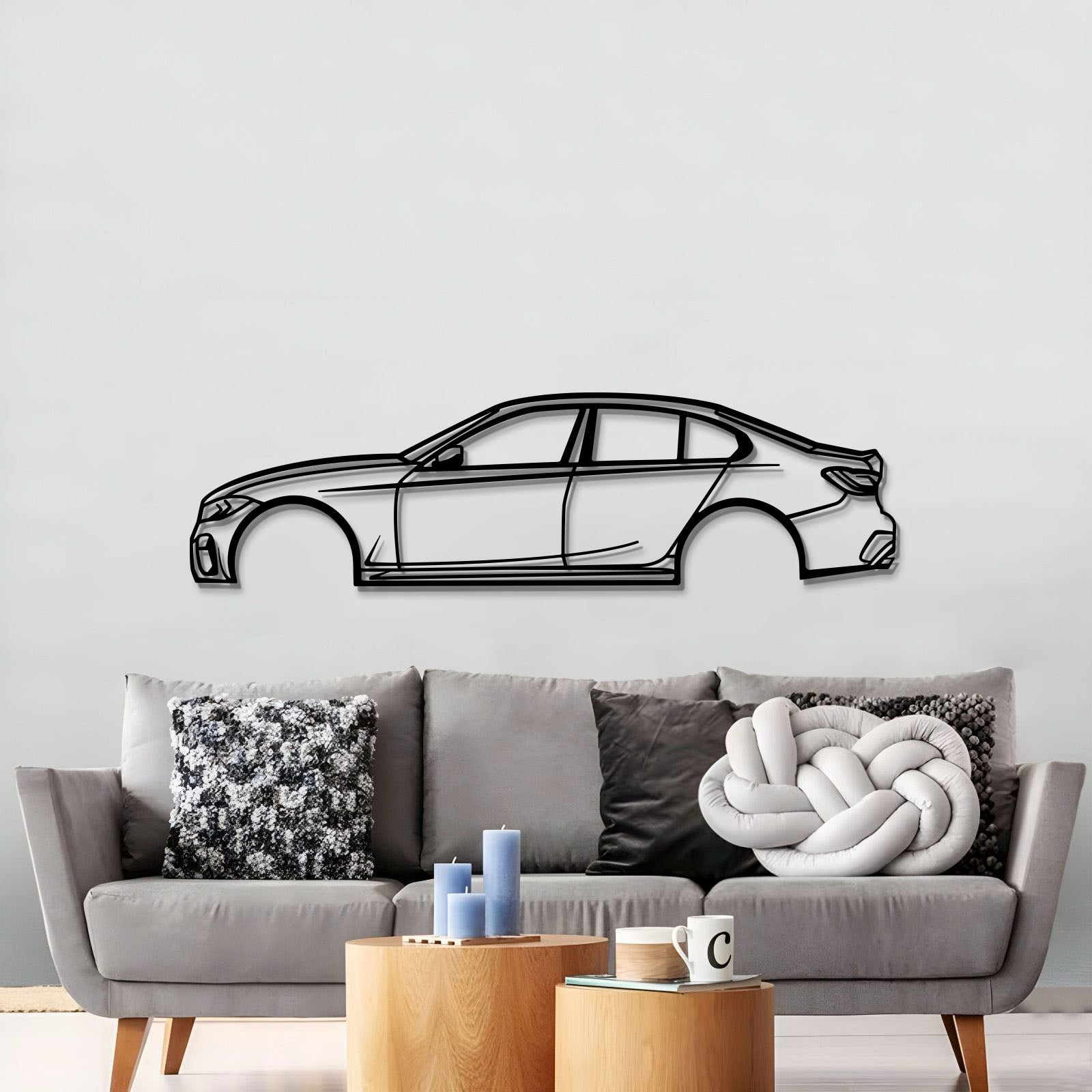 2020 M340i laser cut metal wall decor in sleek automotive silhouette