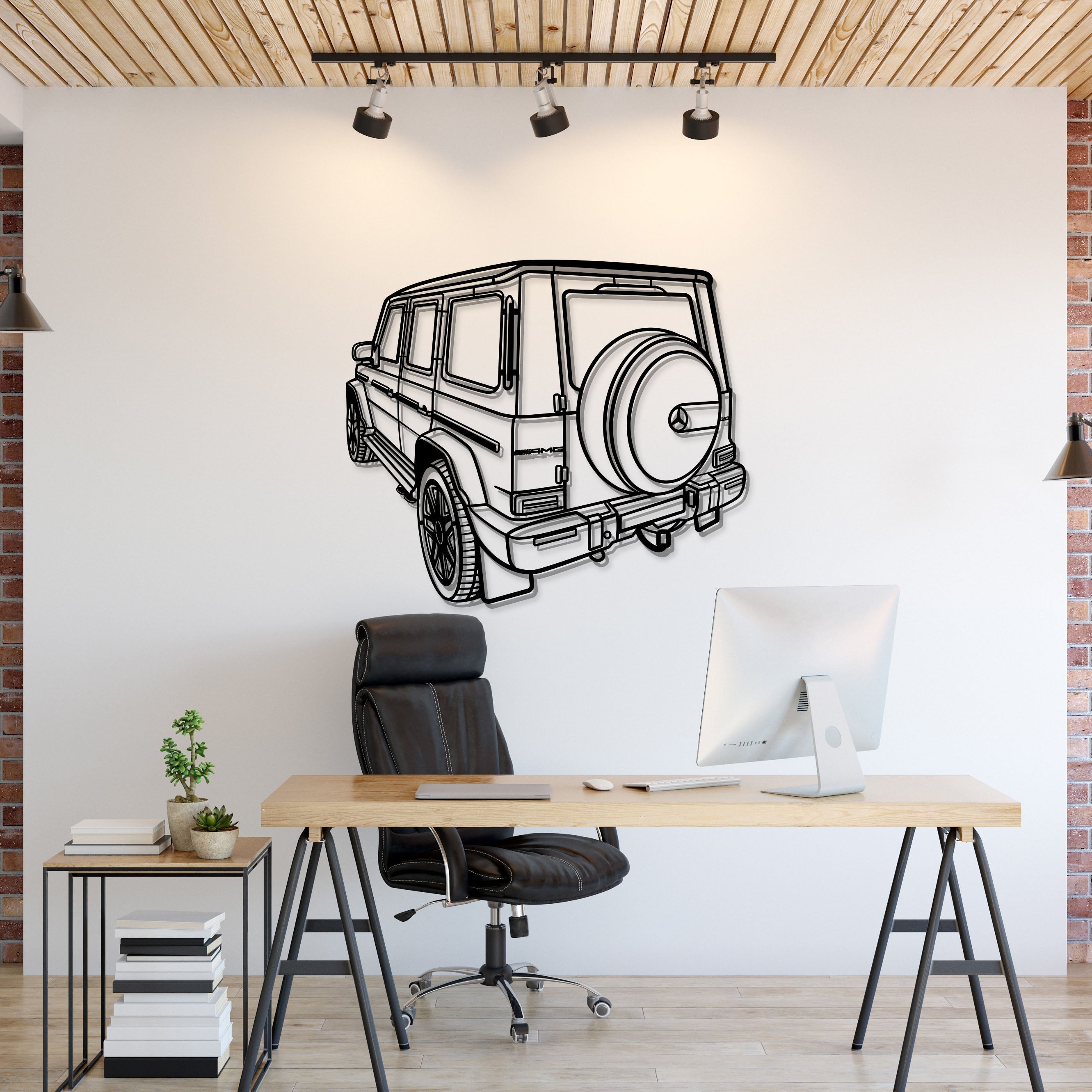 Mercedes‑Benz G‑Class (2021) Perspectivă  metal wall art – laser‑cut 2 mm textured steel with matte powder‑coat finish