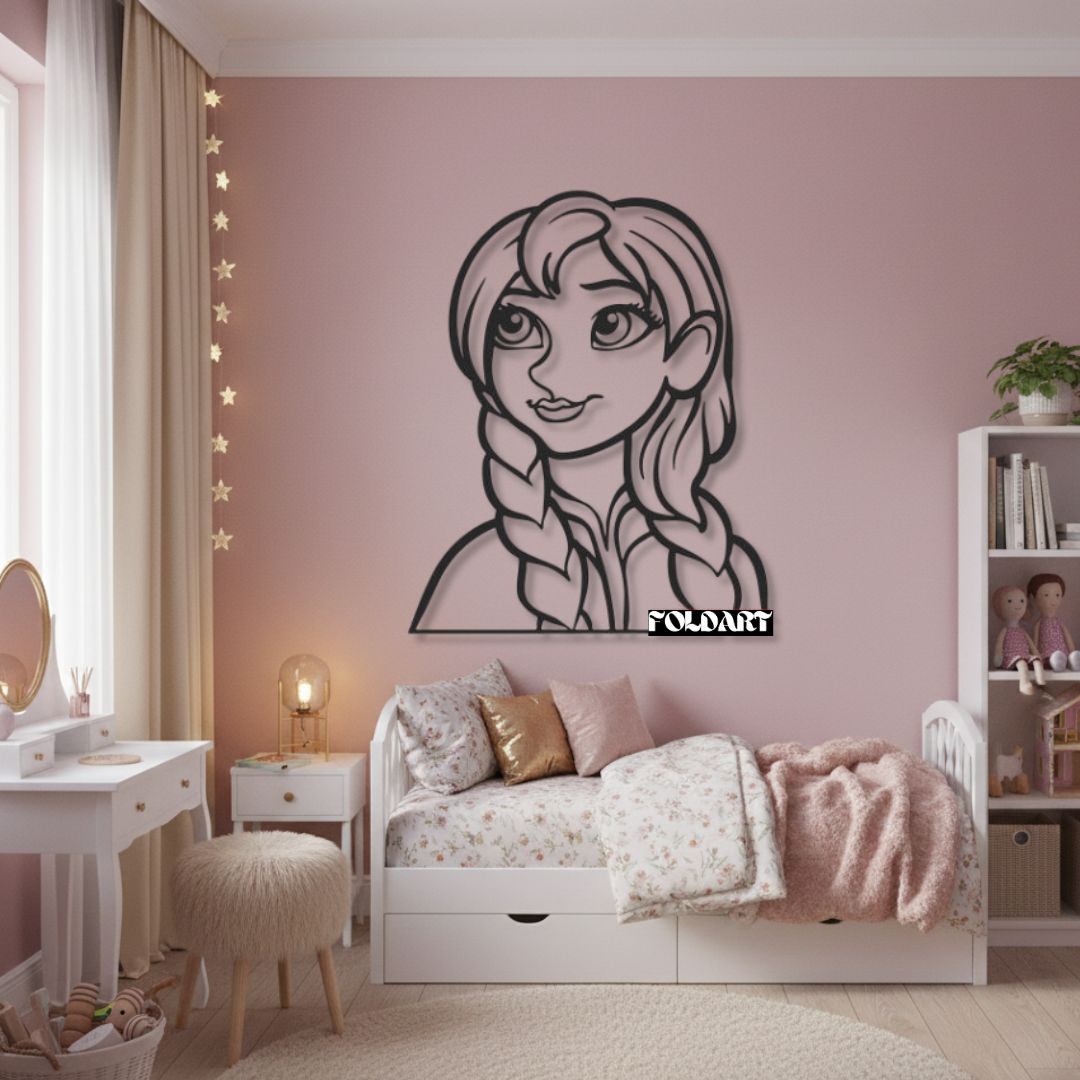 Anna Frozen Portret - Tablou Contur Metalic - FOLDART