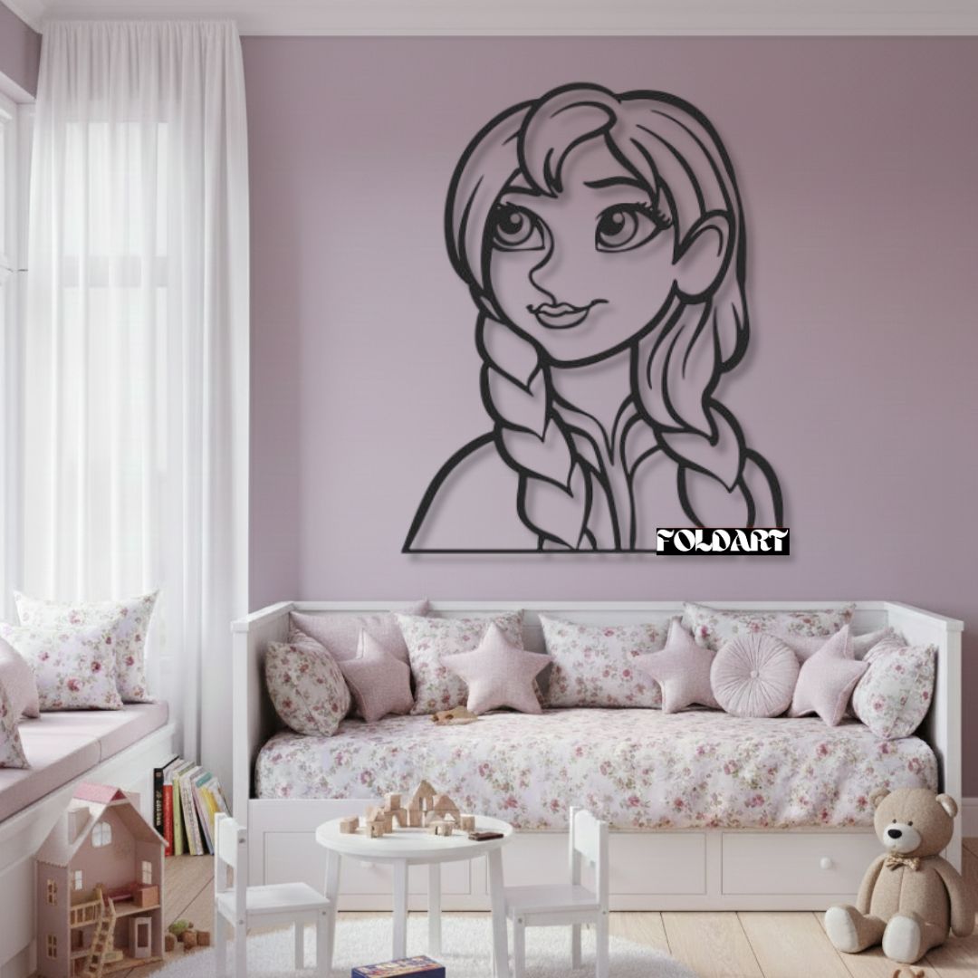 Anna Frozen Portret - Tablou Contur Metalic - FOLDART