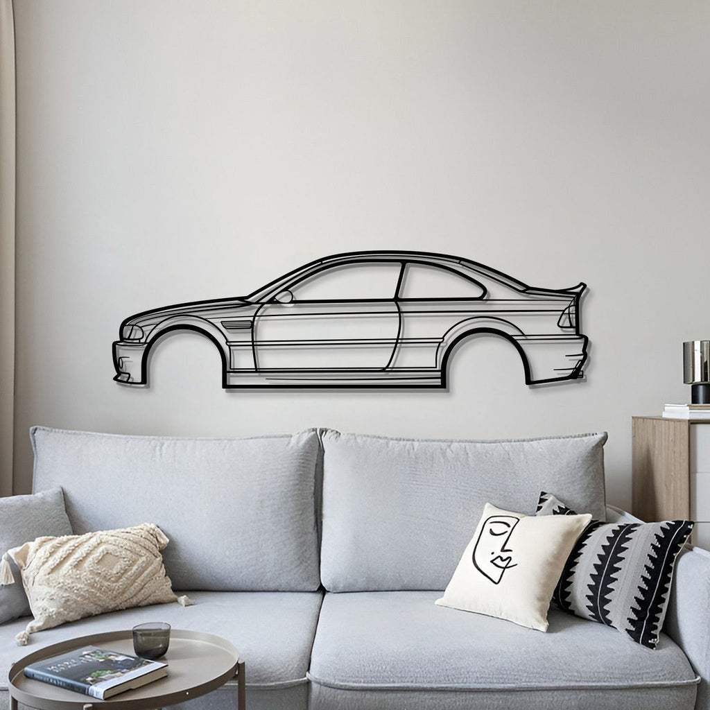 Classic BMW E46 M3 CSL metal wall decoration for automotive collectors