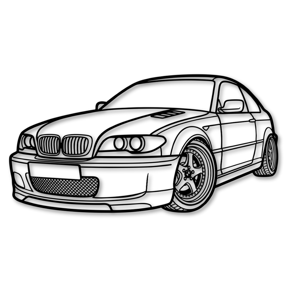 BMW E46 Perspectiva - Tablou Contur Metalic