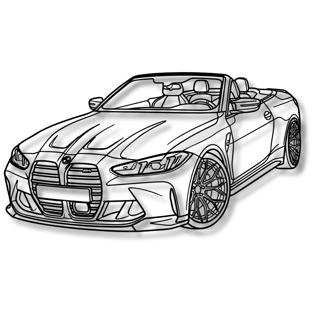 BMW M4 CABRIO - Tablou Contur Metalic