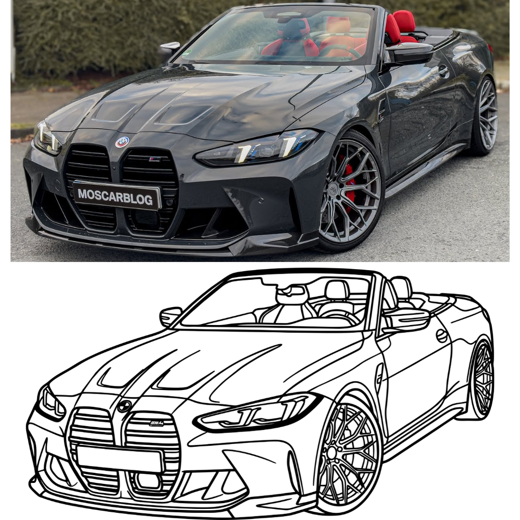 BMW M4 CABRIO - Tablou Contur Metalic