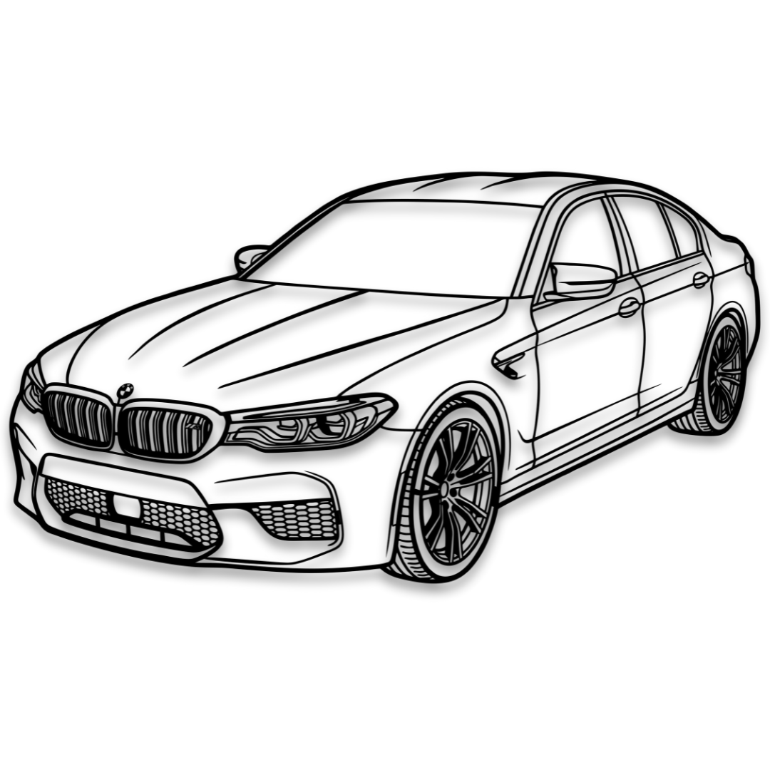 BMW Seria 5 M5 Perspectiva - Tablou Contur Metalic
