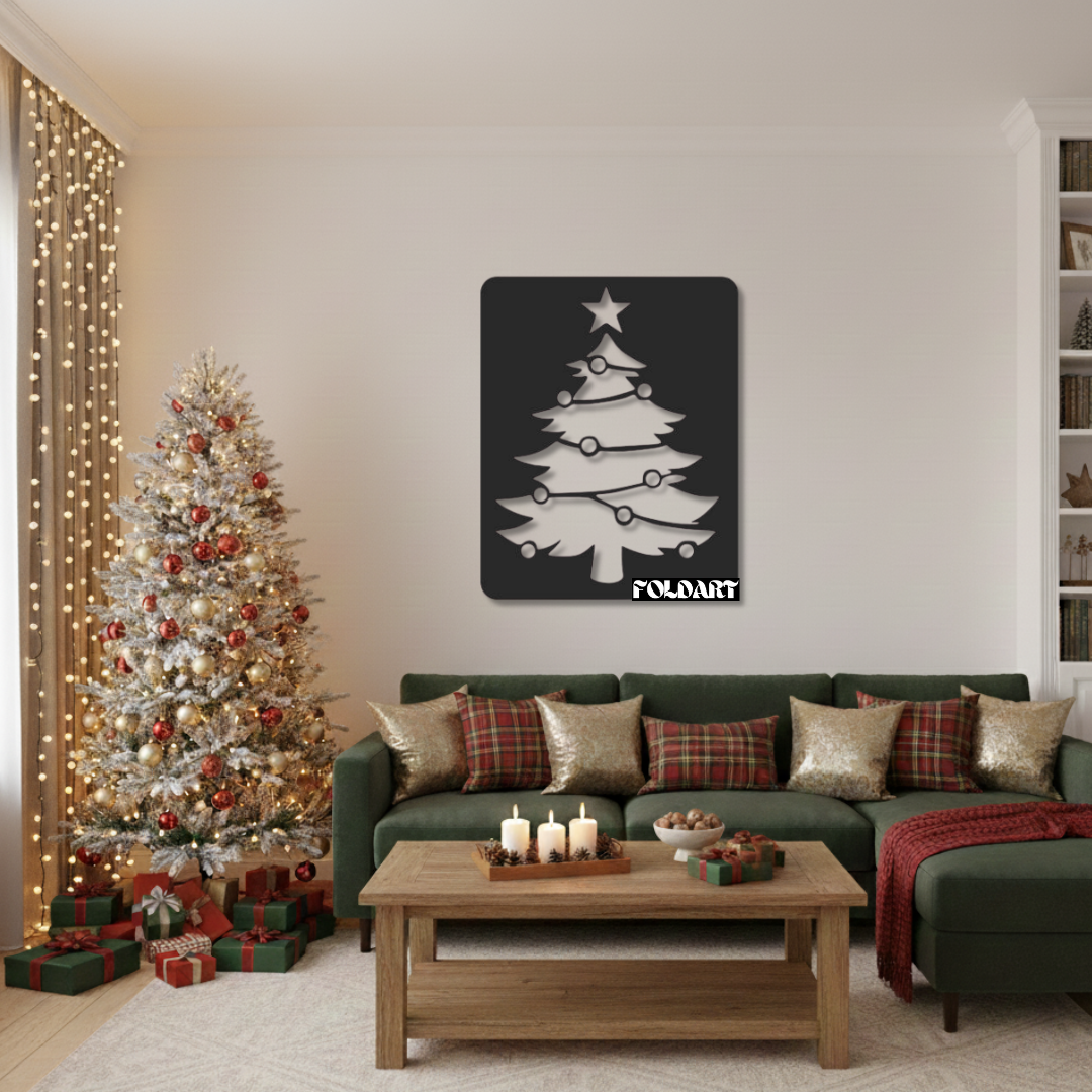 Brad Decorat Tablou Contur Metalic