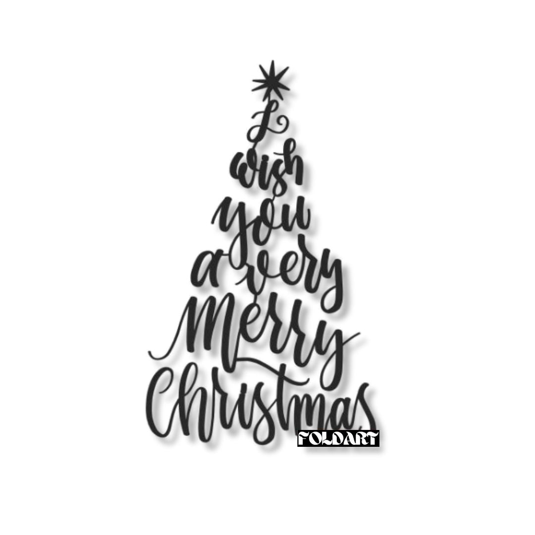 Brad Tipografic Craciun - Tablou Contur Metalic