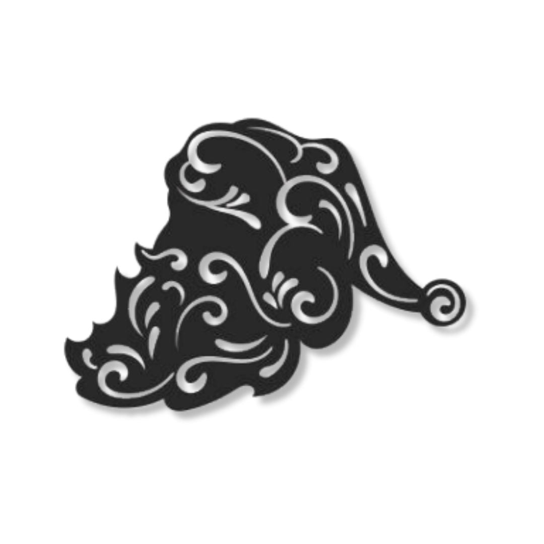 Caciula lui Mos Craciun Stilizata - Tablou Contur Metalic