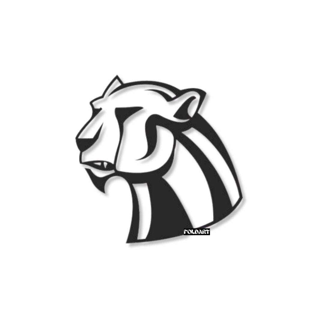 Cap Jaguar Stilizat - Tablou Contur Metalic