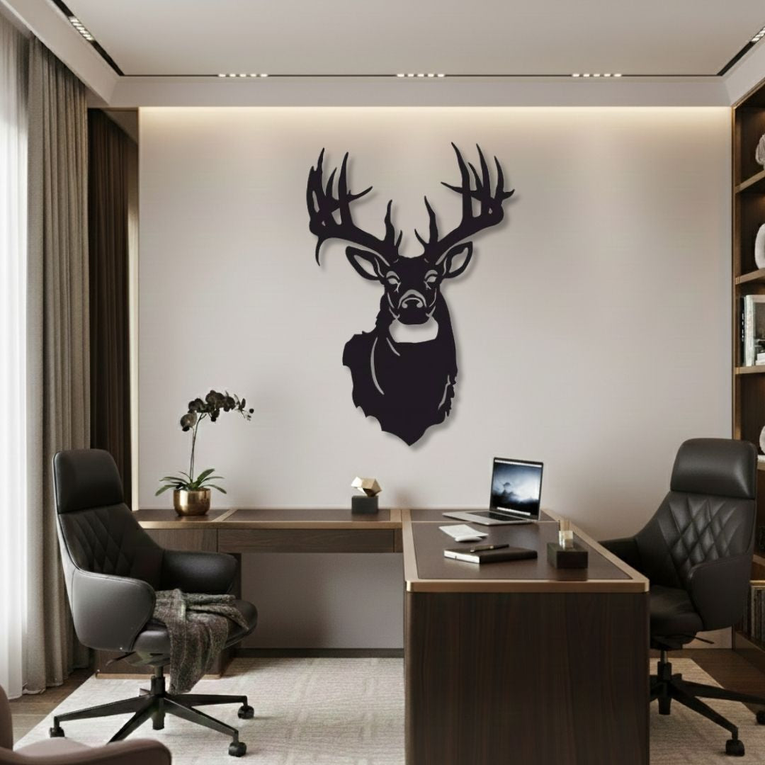 Cap de Cerb Silueta - Tablou Contur Metalic