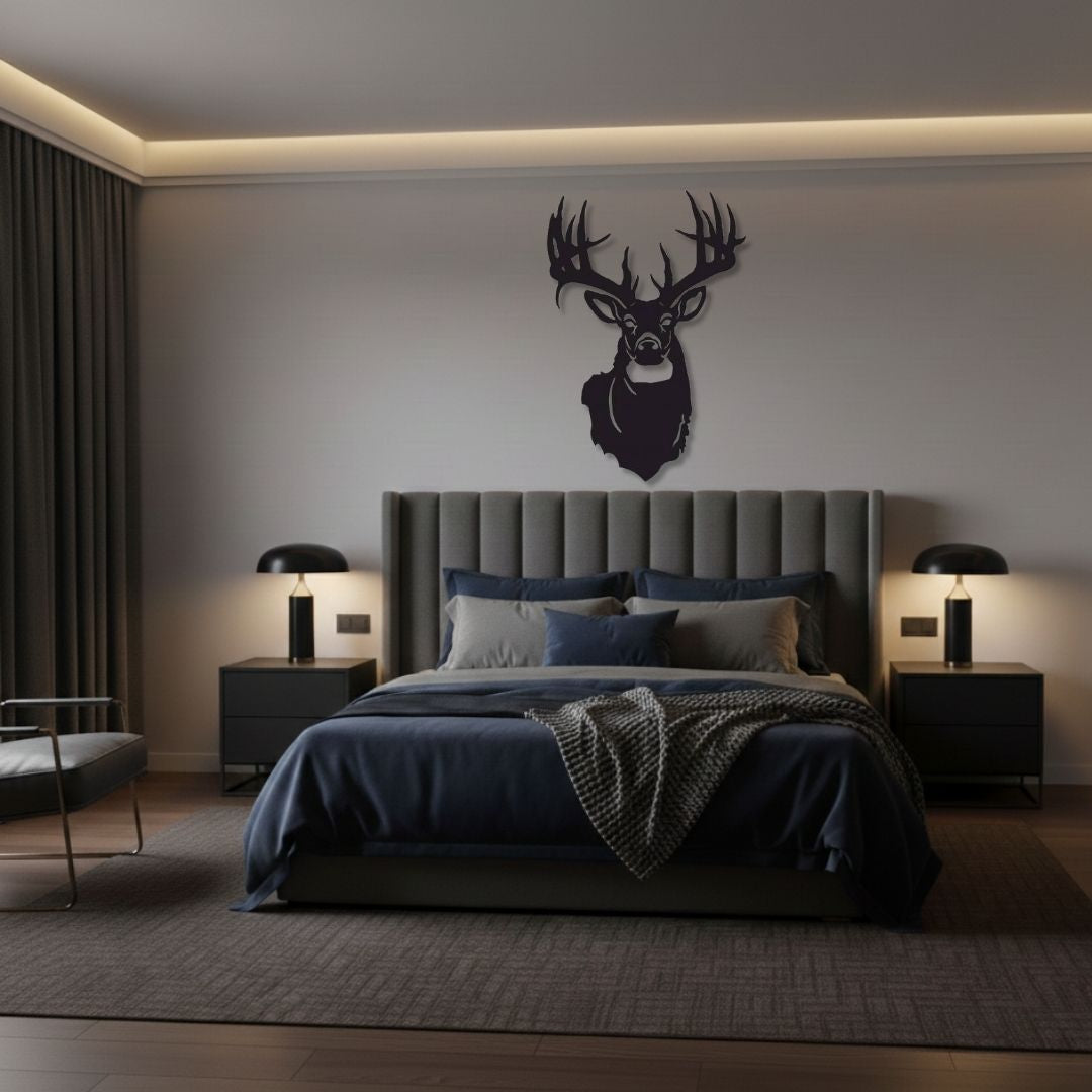 Cap de Cerb Silueta - Tablou Contur Metalic