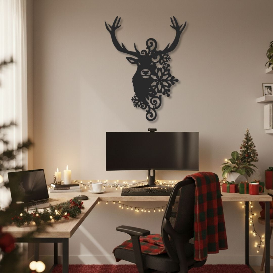 Cap de Cerb Stilzitat Tablou Contur Metalic