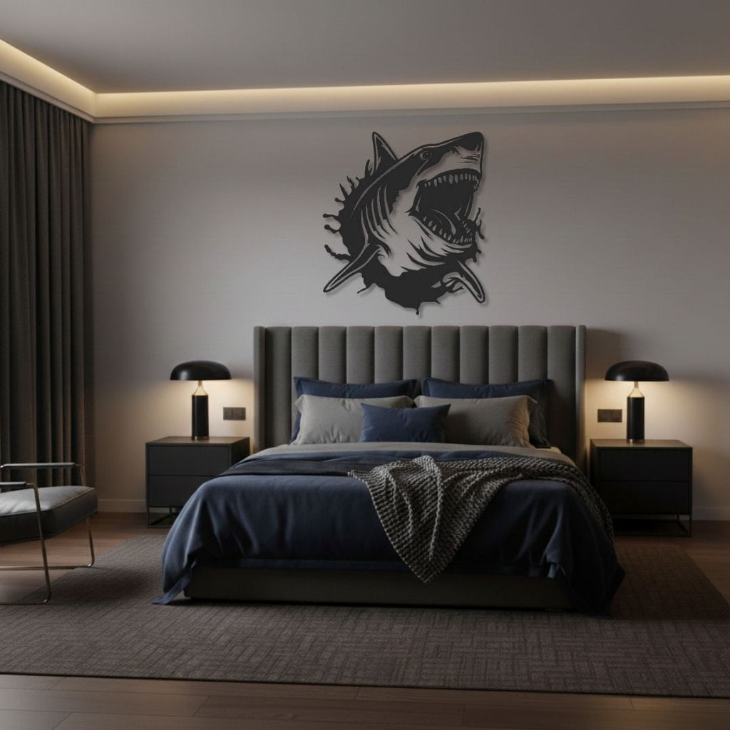 Cap de Rechin 3D - Tablou Contur Metalic - FOLDART