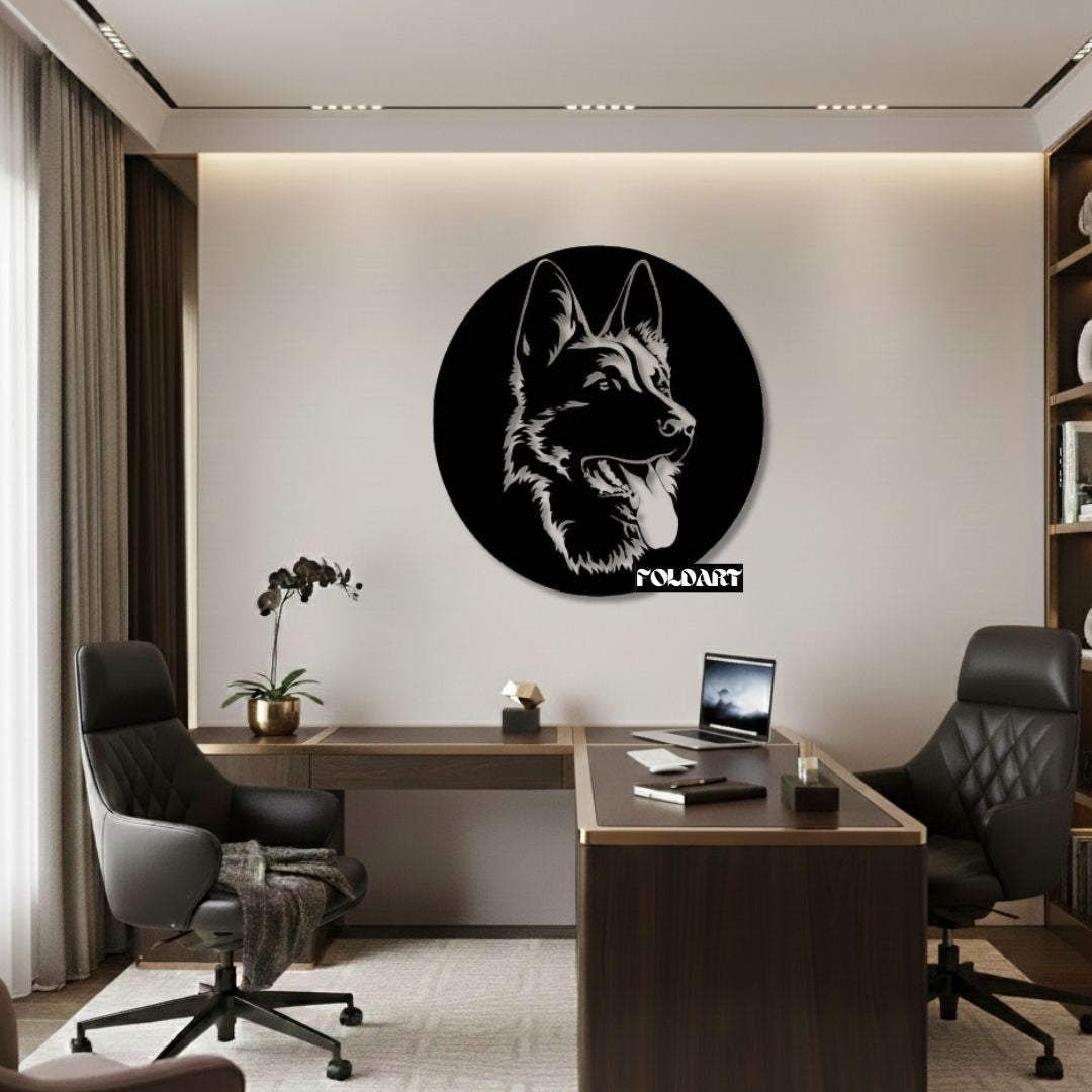 Ciobanesc German Portret - Tablou Contur Metalic - FOLDART