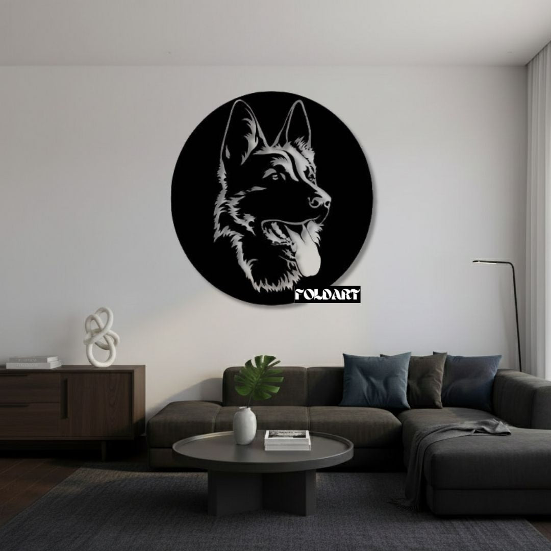 Ciobanesc German Portret - Tablou Contur Metalic - FOLDART