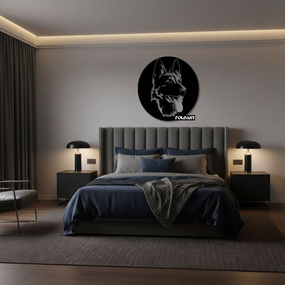 Ciobanesc German Portret - Tablou Contur Metalic - FOLDART