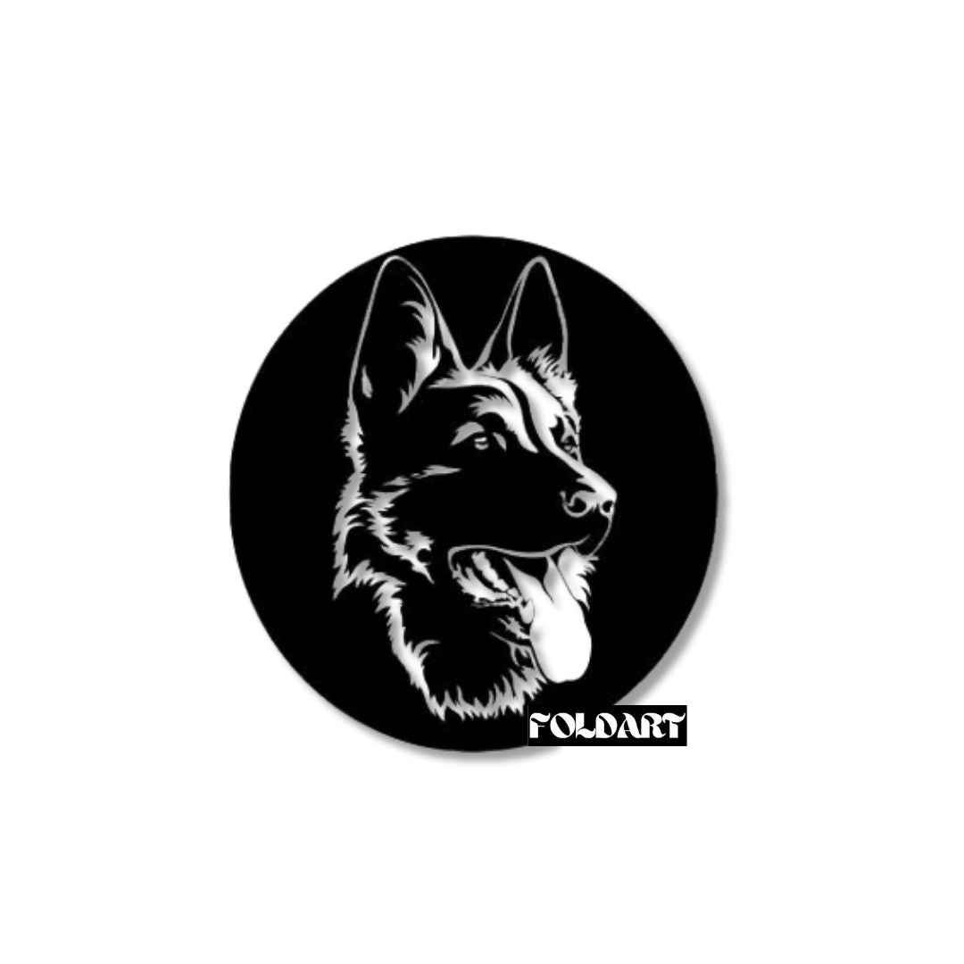 Ciobanesc German Portret - Tablou Contur Metalic - FOLDART