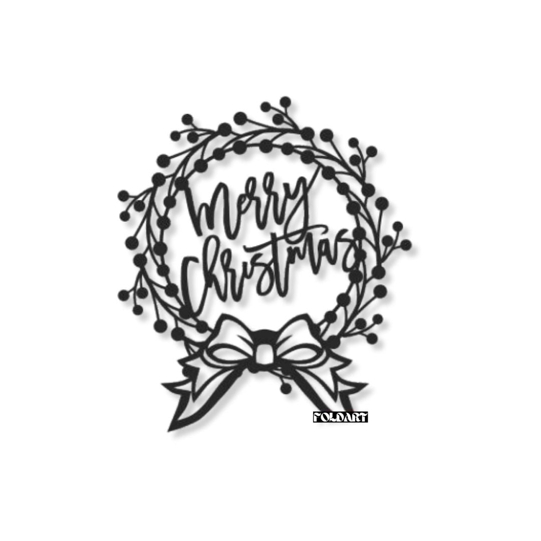 Coronita Merry Christmas - Tablou Contur Metalic - FOLDART