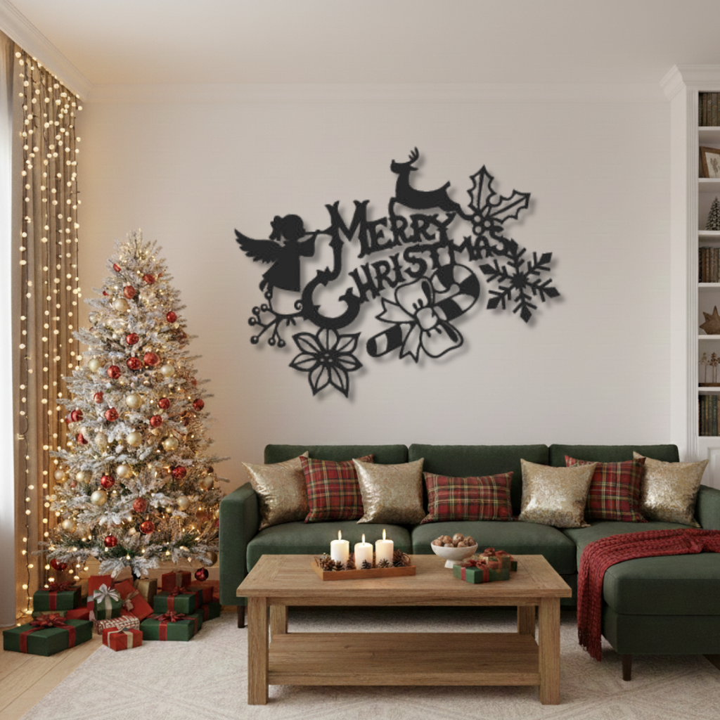 Decoratiune Festiva Craciun - Tablou Contur Metalic - FOLDART