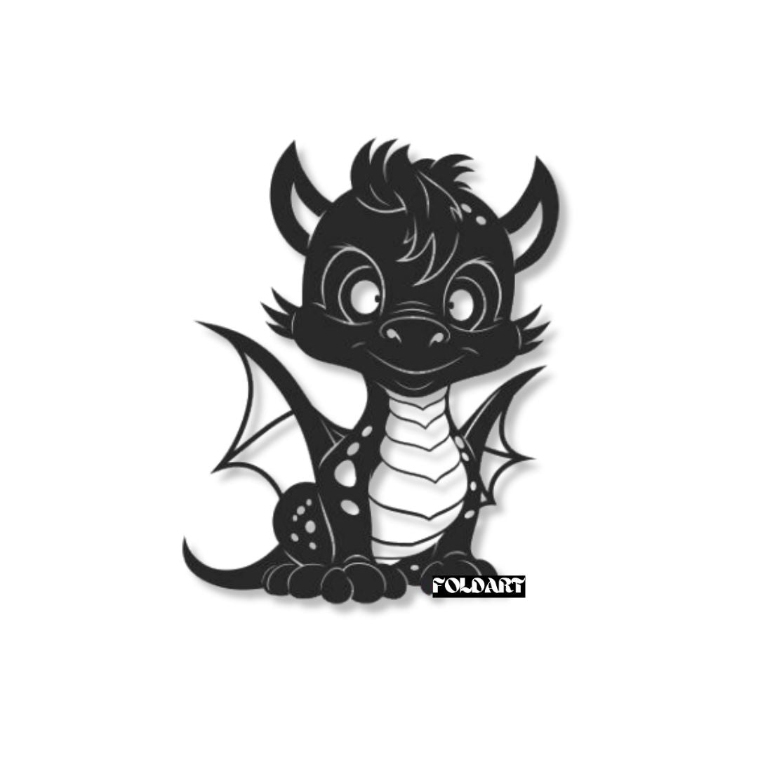 Dragon Pui - Tablou Contur Metalic - FOLDART