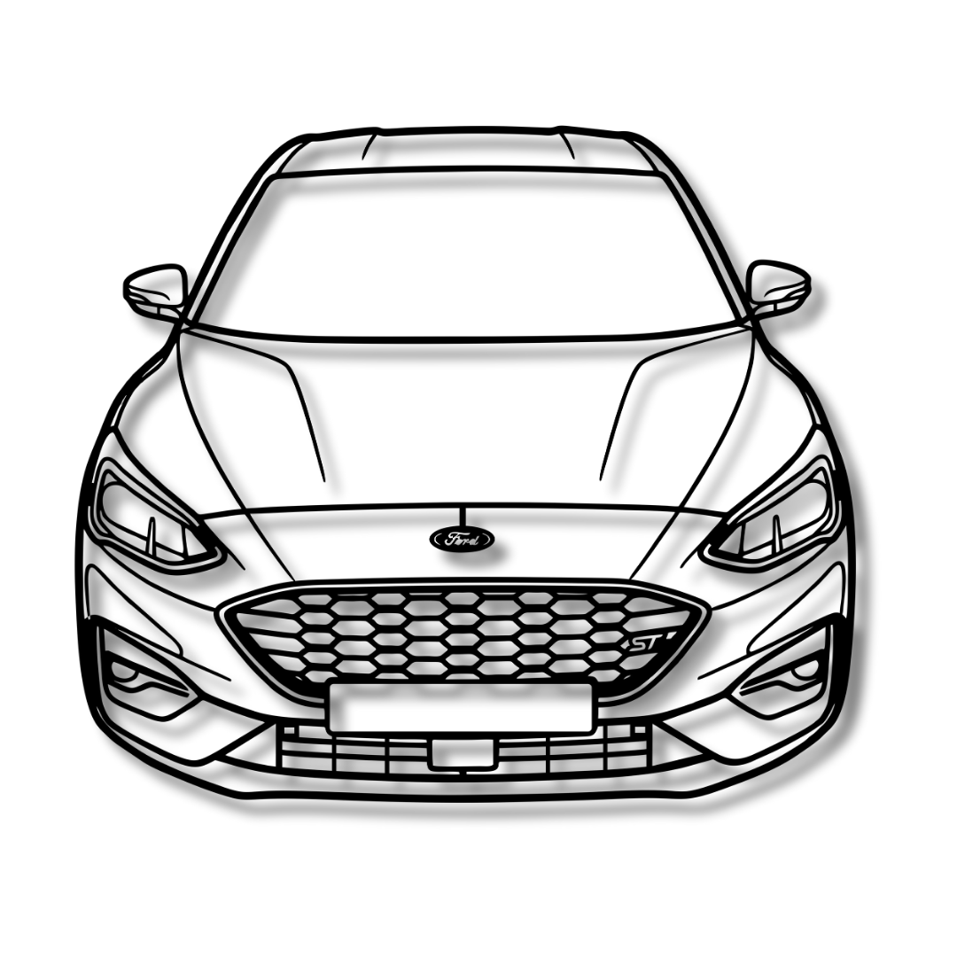 FORD Focus ST Perspectiva - Tablou Contur Metalic
