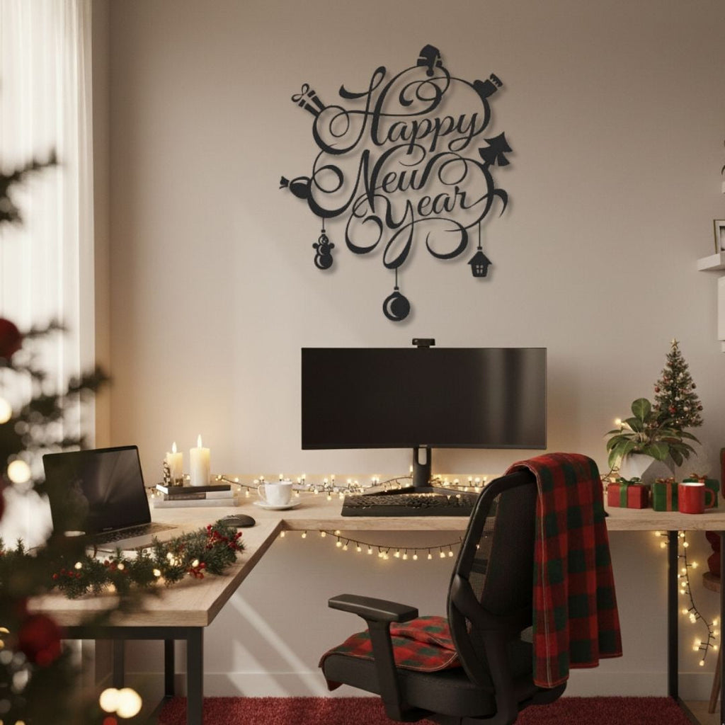 Happy New Year - Tablou Contur Metalic - FOLDART