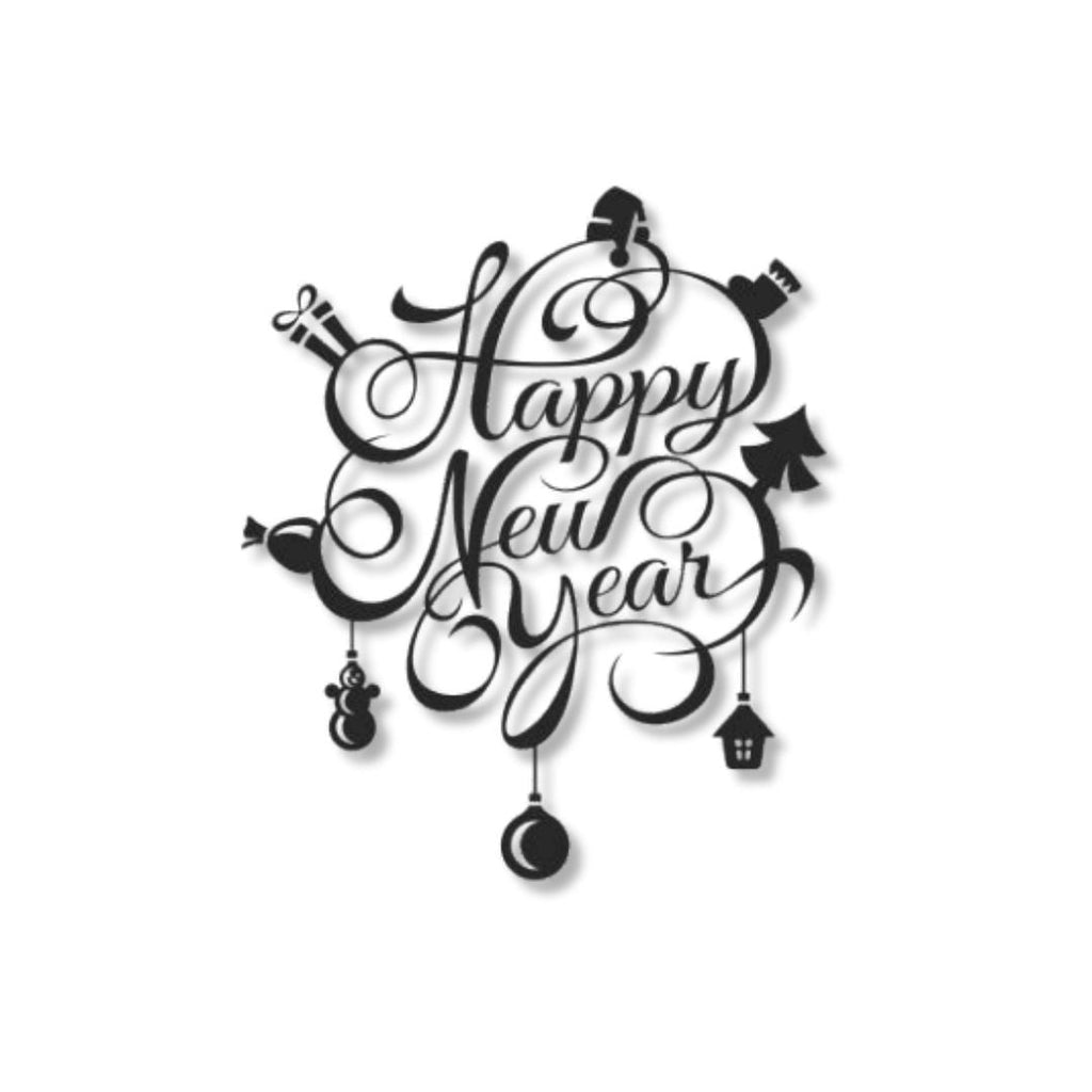Happy New Year - Tablou Contur Metalic - FOLDART
