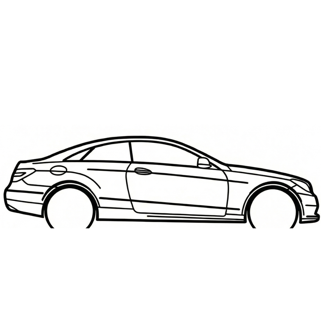 Mercedes E-class - Tablou Contur Metalic