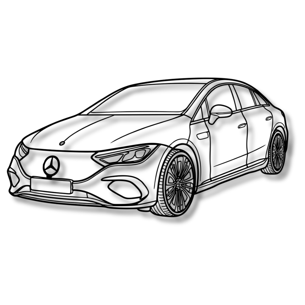 MERCEDES EQE PERSPECTIVĂ - Tablou Contur Metalic