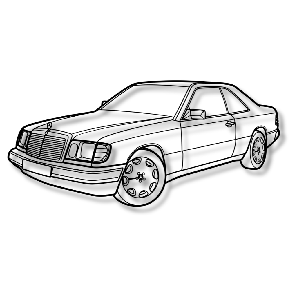 MERCEDES W124 PERSPECTIVĂ - Tablou Contur Metalic